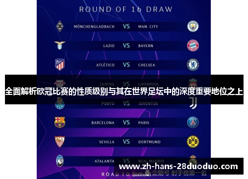 全面解析欧冠比赛的性质级别与其在世界足坛中的深度重要地位之上 全面解析欧冠比赛的性质级别与其在世界足坛中的深度重要地位之上